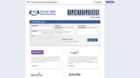 Social Jobs nueva aplicación de Facebook